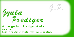 gyula prediger business card